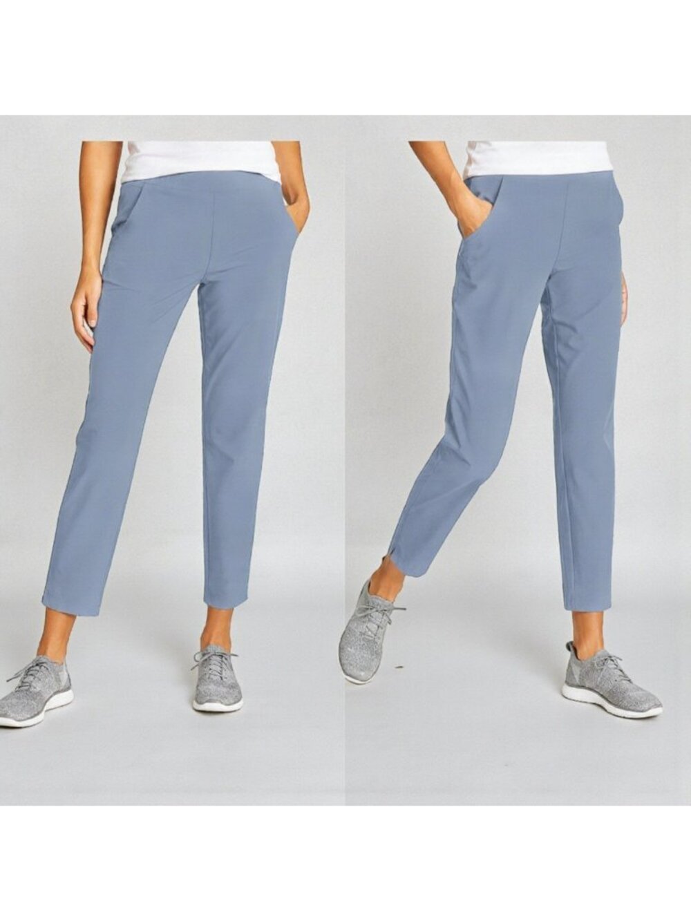New w Tags! Eddie Bauer Rainier Ripstop Women's Sz XL Blue Pull-On Ankle Pants